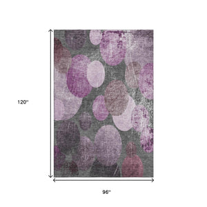 HomeRoots 8' X 10' Stylish Cabernet & Ivory Abstract Area Rug – Washable, UV-Protected, Perfect for Family Spaces! 648902