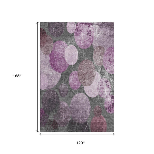 HomeRoots 10' X 14' Washable Cabernet and Ivory Abstract Area Rug - UV Protection, Stain Resistant, Durable Design 648904