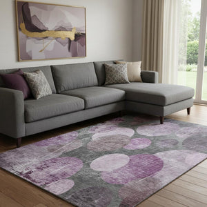 HomeRoots 10' X 14' Washable Cabernet and Ivory Abstract Area Rug - UV Protection, Stain Resistant, Durable Design 648904