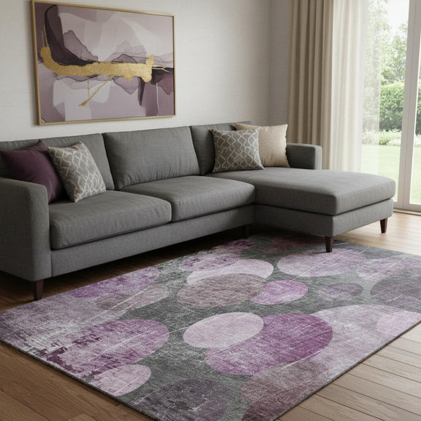 HomeRoots 10' X 14' Washable Cabernet and Ivory Abstract Area Rug - UV Protection, Stain Resistant, Durable Design 648904