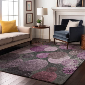 HomeRoots 10' X 14' Washable Cabernet and Ivory Abstract Area Rug - UV Protection, Stain Resistant, Durable Design 648904