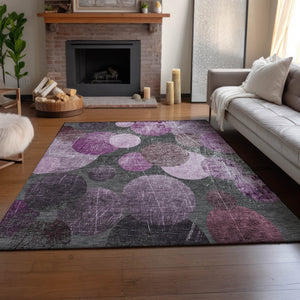 HomeRoots 10' X 14' Washable Cabernet and Ivory Abstract Area Rug - UV Protection, Stain Resistant, Durable Design 648904