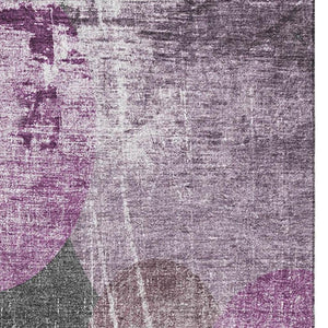HomeRoots 10' X 14' Washable Cabernet and Ivory Abstract Area Rug - UV Protection, Stain Resistant, Durable Design 648904