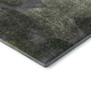 HomeRoots 10' X 14' Green Ivory Gray Abstract Area Rug – Washable, UV Protected, Durable for Family Spaces 648910