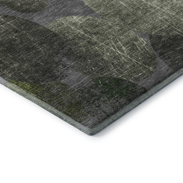 HomeRoots 10' X 14' Green Ivory Gray Abstract Area Rug – Washable, UV Protected, Durable for Family Spaces 648910