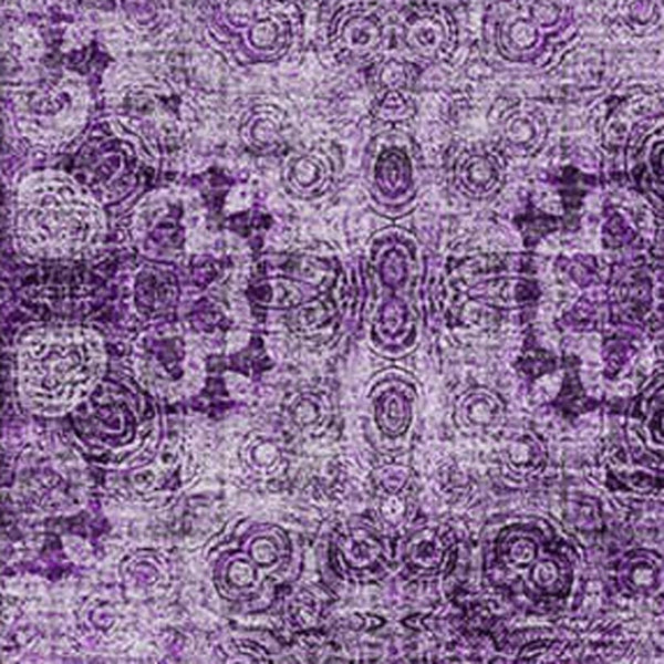 HomeRoots 5' X 8' Eggplant Floral Medallion Area Rug - Washable, Stain-Resistant, UV-Protected Charm for Any Room 648918