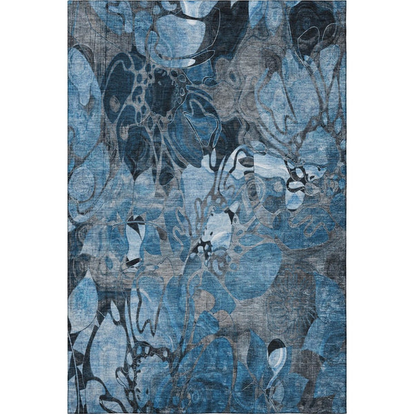 HomeRoots 8' X 10' Washable Floral Area Rug with UV Protection - Stain Resistant, Durable, and Stylish Design 648968