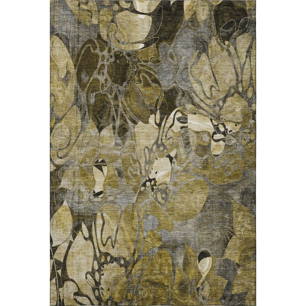HomeRoots 10' X 14' Elegant Floral Area Rug - Washable, UV-Protected, Durable Design for Family Living Spaces 648976