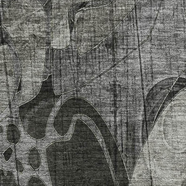 HomeRoots 5' X 8' Stylish Gray and Ivory Floral Area Rug - Washable, UV Protected, Stain Resistant for Durability 648984