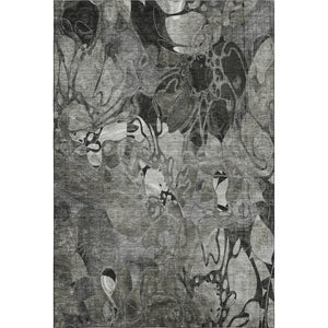 HomeRoots 10' Gray and Ivory Floral Area Rug - Washable, UV-Protected, Durable Design for Indoor & Outdoor Spaces 648988