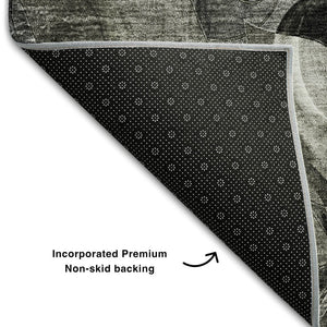 HomeRoots 10' Gray and Ivory Floral Area Rug - Washable, UV-Protected, Durable Design for Indoor & Outdoor Spaces 648988