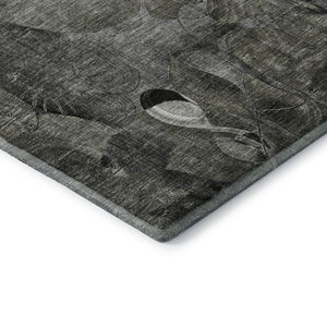 HomeRoots 10' Gray and Ivory Floral Area Rug - Washable, UV-Protected, Durable Design for Indoor & Outdoor Spaces 648988