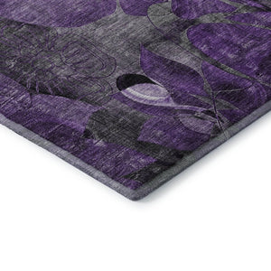 HomeRoots 5' X 8' Purple Floral Area Rug – Washable, UV Protected, Stain Resistant for High-Traffic Homes 648996