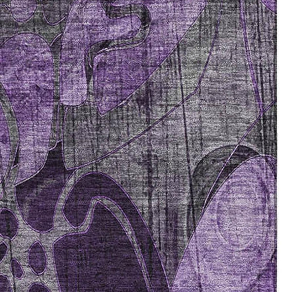 HomeRoots 5' X 8' Purple Floral Area Rug – Washable, UV Protected, Stain Resistant for High-Traffic Homes 648996