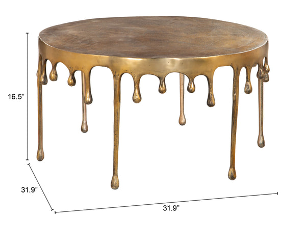 Drip Coffee Table Antique Brass 110150 Zuo Modern