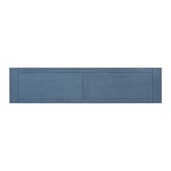 English Elm Trexm Distressed Entryway Console Table Three Drawers Open Shelf Mediterranean Wood Navy N715P372052M