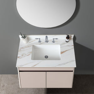 English Elm 37 Inch Marble Vanity Top - Elegant Carrara White Finish With Undermount Sink & 4" Backsplash Design W2699P192442