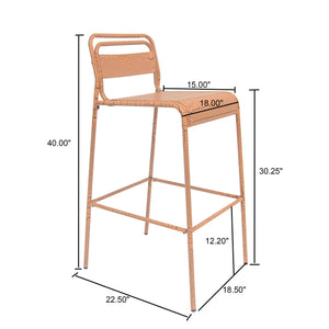 English Elm Christopher Knight Home® - Carmella Outdoor Barstool Set Of 6 - Vibrant Orange Iron Design For Modern Patio & Deck Appeal N775P199822O6PCS