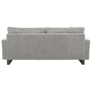 English Elm Modern Corduroy Upholstered Loveseat Sofa with Pocket Springs and Four Accent Pillows Grey N763S000040E