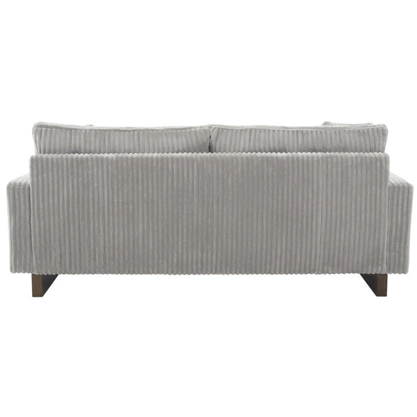 English Elm Modern Corduroy Upholstered Loveseat Sofa with Pocket Springs and Four Accent Pillows Grey N763S000040E