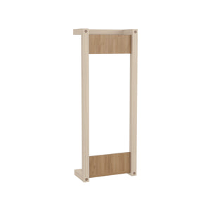 English Elm Wall Wall Tower Rack 31.5" H Natural Oak & White Compact Bathroom Storage Slim Eco-Friendly Shelf Organizer B097P395863