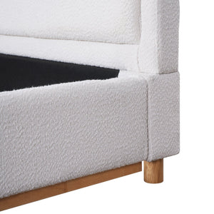 English Elm Christopher Knight Home® - Queen Size Bed Frame With Stylish Boucle Upholstered Headboard, Solid Wood Base, Easy Assembly N757Q329188W