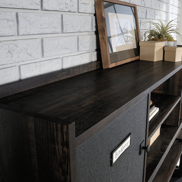 English Elm Hutch, Modern Rustic Brown Finish With Adjustable Shelves For Stylish Home Office Organization B356P367853
