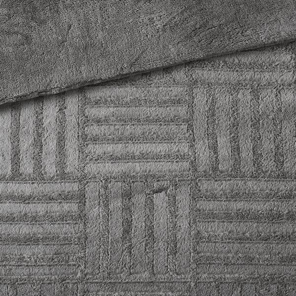 English Elm King/Cal Plush Arctic Faux Fur Down Alternative Comforter Mini Set – Checkboard Texture, OEKO-TEX Certified, Machine Washable B03595062