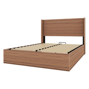 English Elm (queen) Walnut Platform Storage Bed Hydraulic Lift Mdf Frame Wooden Slat Base W1858S00005