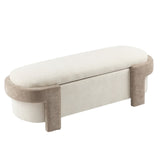 Christopher Knight Home® - Noble House - Large Versatile Storage Ottoman Bench: Spacious, Durable, And Stylish For Any Room, Off-White With Light Camel(51"*20"*17")