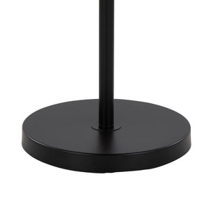 English Elm Tier Matte Black Metal Floor Lamp with Beige Linen Shade for Modern Living Spaces B202P224151