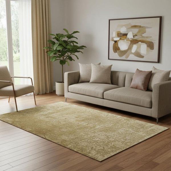 HomeRoots 5' X 8' Beige And Ivory Abstract Area Rug - Durable, Washable, UV Protected, Stylish for Any Space 649008