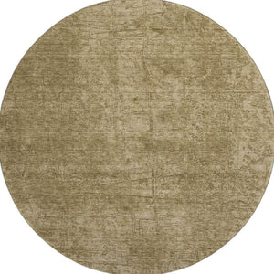 HomeRoots 8' Beige and Ivory Abstract Washable Round Rug with Stain Resistance, UV Protection, and Style 649009