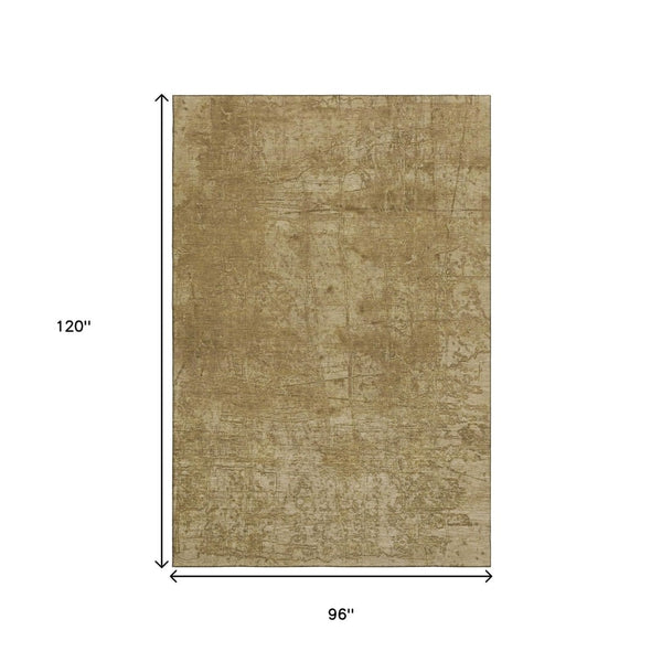 HomeRoots 8' X 10' Washable Beige and Ivory Abstract Area Rug – UV Protected, Stain Resistant, Durable Design! 649010