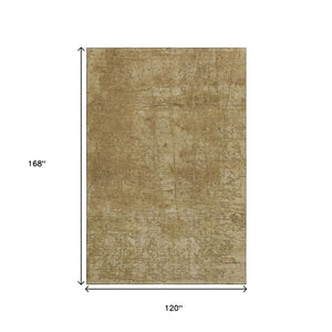 HomeRoots 10' X 14' Beige & Ivory Abstract Area Rug - Washable, UV Protected, Stain-Resistant for Family Spaces 649012