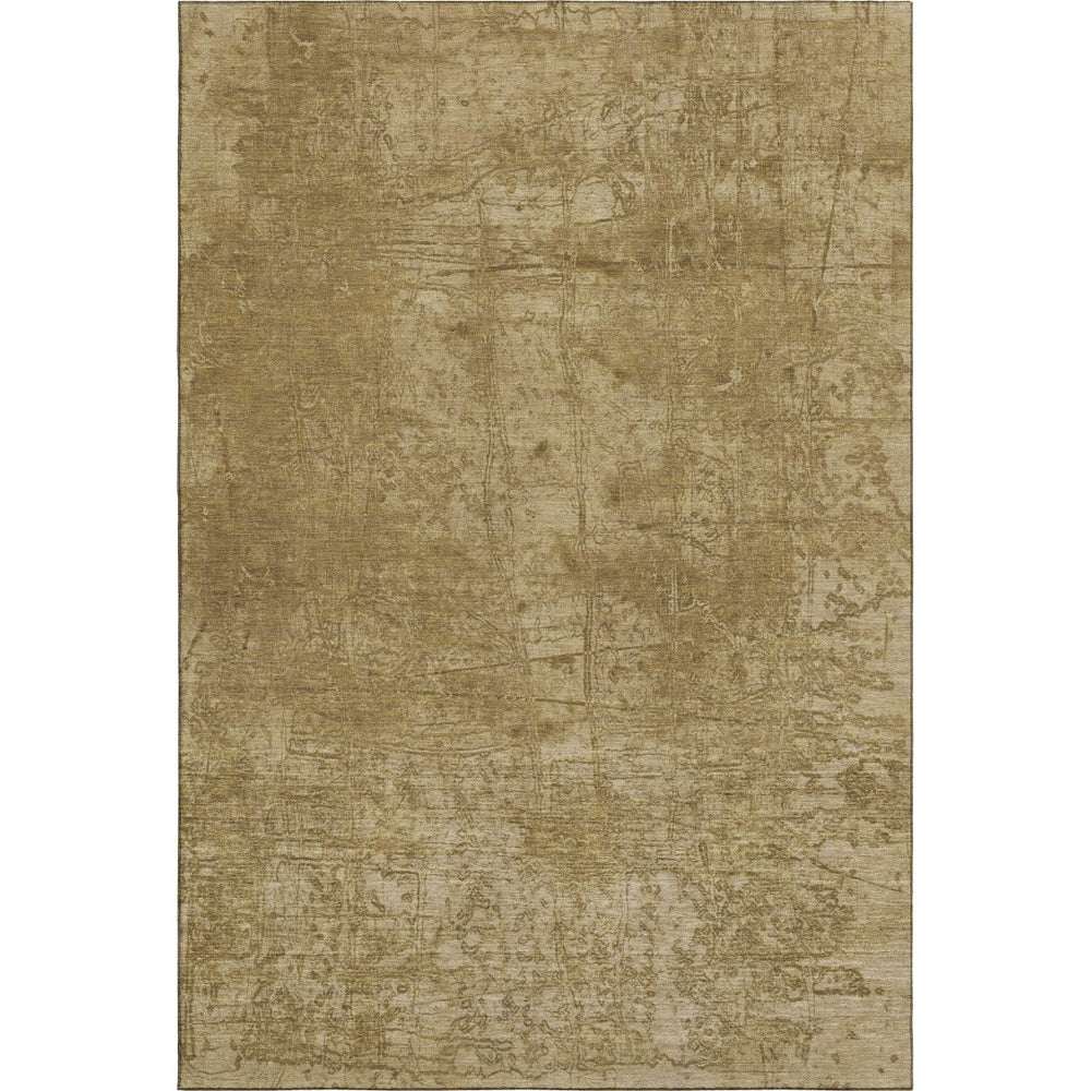 HomeRoots 10' X 14' Beige & Ivory Abstract Area Rug - Washable, UV Protected, Stain-Resistant for Family Spaces 649012