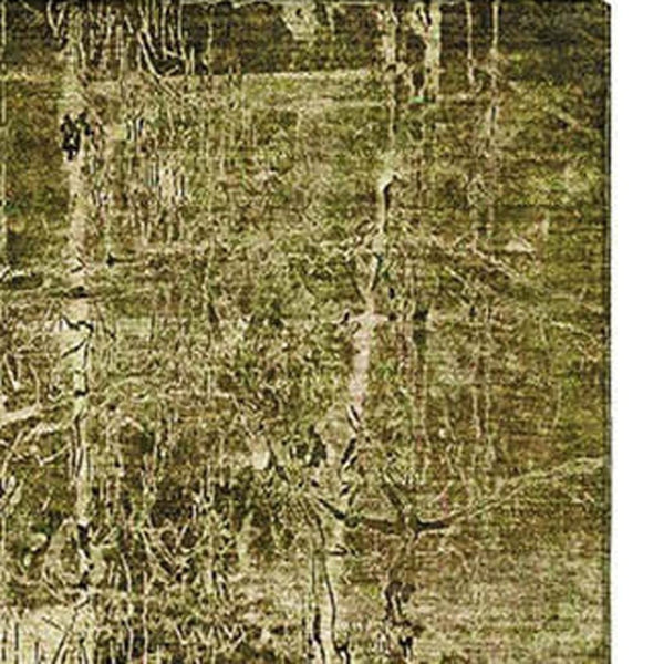 HomeRoots 5' Brown and Ivory Abstract Area Rug - Washable, UV Protected, Durable & Stylish for Modern Homes 649014