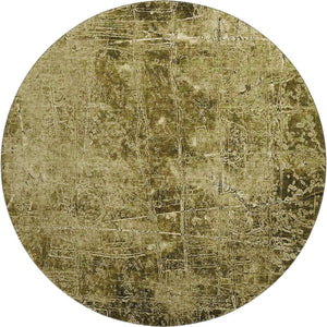 HomeRoots 8' Brown And Ivory Abstract Washable Round Rug - Stylish, Durable, UV-Protected for Any Space! 649015