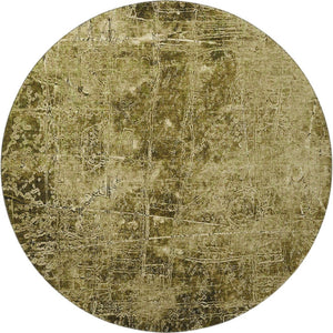 HomeRoots 8' Brown And Ivory Abstract Washable Round Rug - Stylish, Durable, UV-Protected for Any Space! 649015