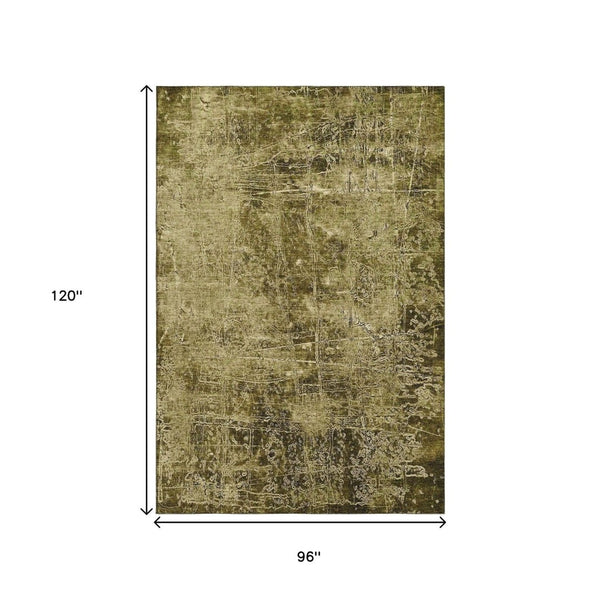 HomeRoots 8' X 10' Stylish Brown and Ivory Abstract Washable Area Rug with UV Protection for Modern Homes 649016