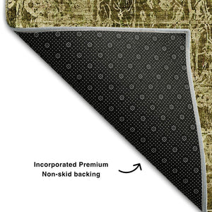HomeRoots 8' X 10' Stylish Brown and Ivory Abstract Washable Area Rug with UV Protection for Modern Homes 649016