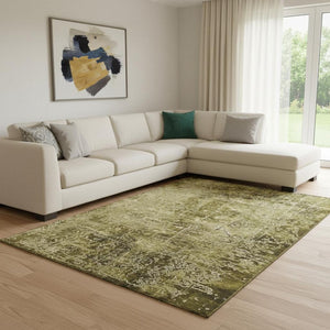 HomeRoots 9' X 12' Washable Abstract Area Rug in Brown & Ivory - UV Protected, Stain Resistant, Modern Design! 649017