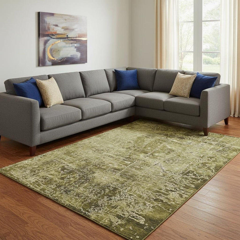 HomeRoots 10' X 14' Brown And Ivory Abstract Washable Area Rug - Stylish, Durable, and Stain-Resistant Design 649018