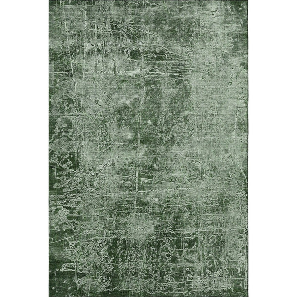 HomeRoots 5' X 8' Emerald and Ivory Abstract Washable Area Rug - Durable, Stylish, UV-Protected for Homes 649020