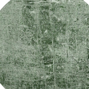 HomeRoots 8' Emerald And Ivory Abstract Round Rug - Washable, UV-Protected, Stain-Resistant for Active Homes 649021