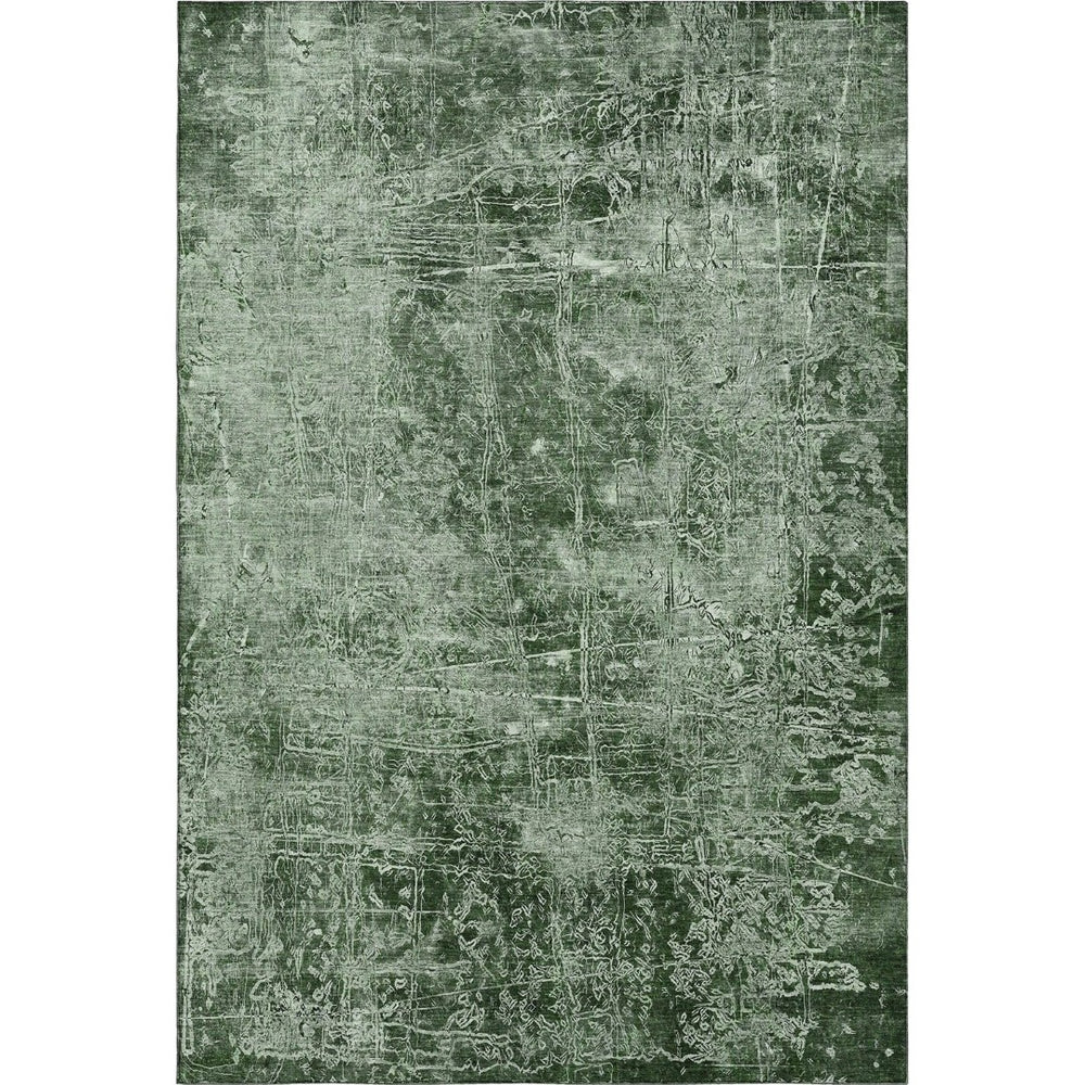 HomeRoots 8' X 10' Emerald & Ivory Abstract Washable Area Rug – UV Protected, Stain-Resistant, Stylish & Durable! 649022
