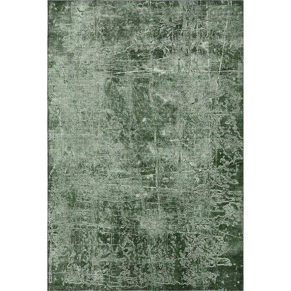 HomeRoots 9' X 12' Emerald & Ivory Abstract Washable Area Rug - Durable, Stylish, UV-Protected for High Traffic Spaces 649023