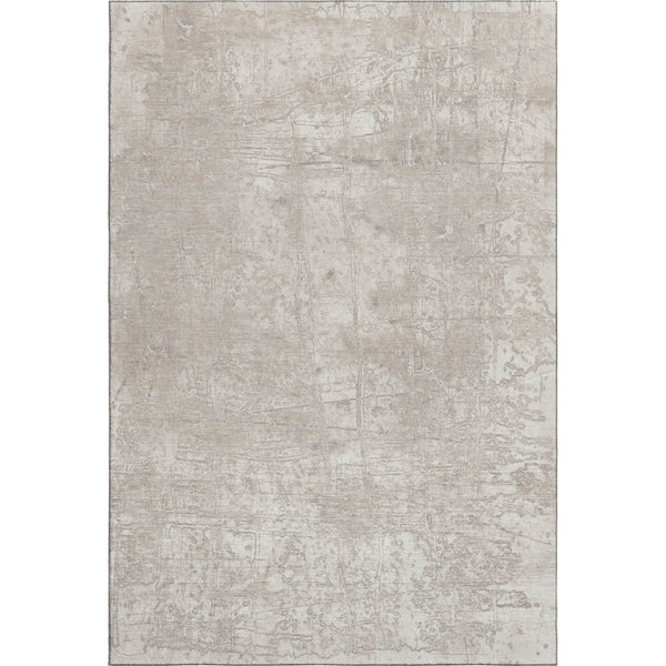 HomeRoots 8' X 10' Ivory and Cream Abstract Washable Area Rug – Durable, UV-Protected, Ideal for High-Traffic Spaces 649034