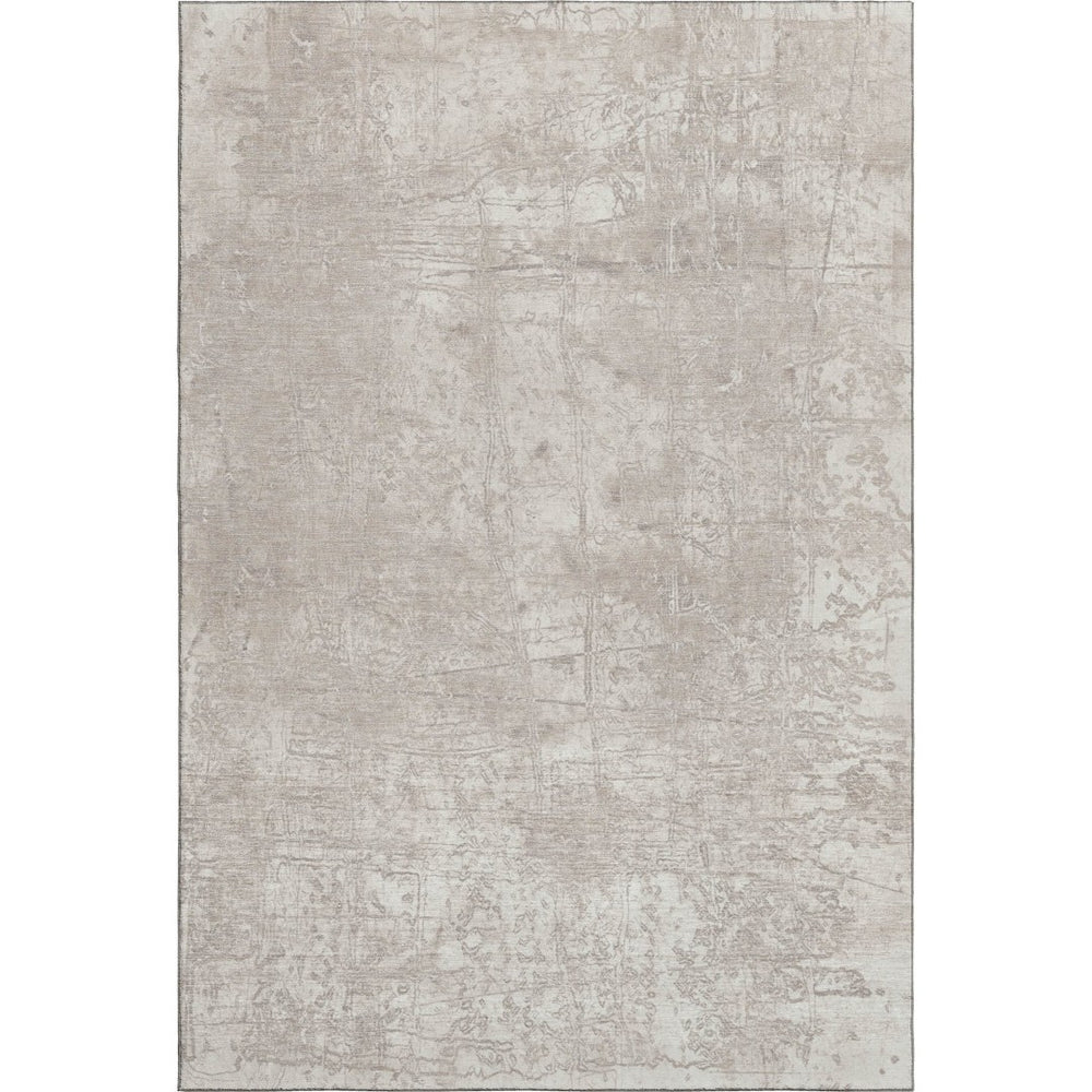 HomeRoots 10' X 14' Ivory and Cream Abstract Area Rug - Washable, UV-Protected, Soft & Durable for High Traffic Homes 649036