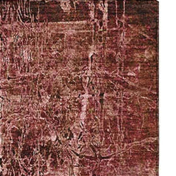 HomeRoots 10' X 14' Merlot and Ivory Abstract Washable Area Rug - Durable, Stylish, UV Protected for Busy Homes 649042